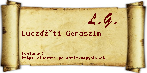 Luczáti Geraszim névjegykártya